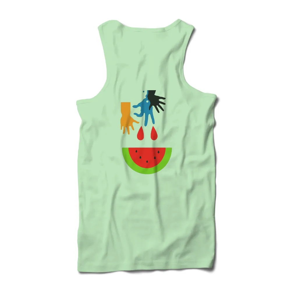 Custom Summer Joy Design: Watermelon and Hands Art|summer business casual women's tops