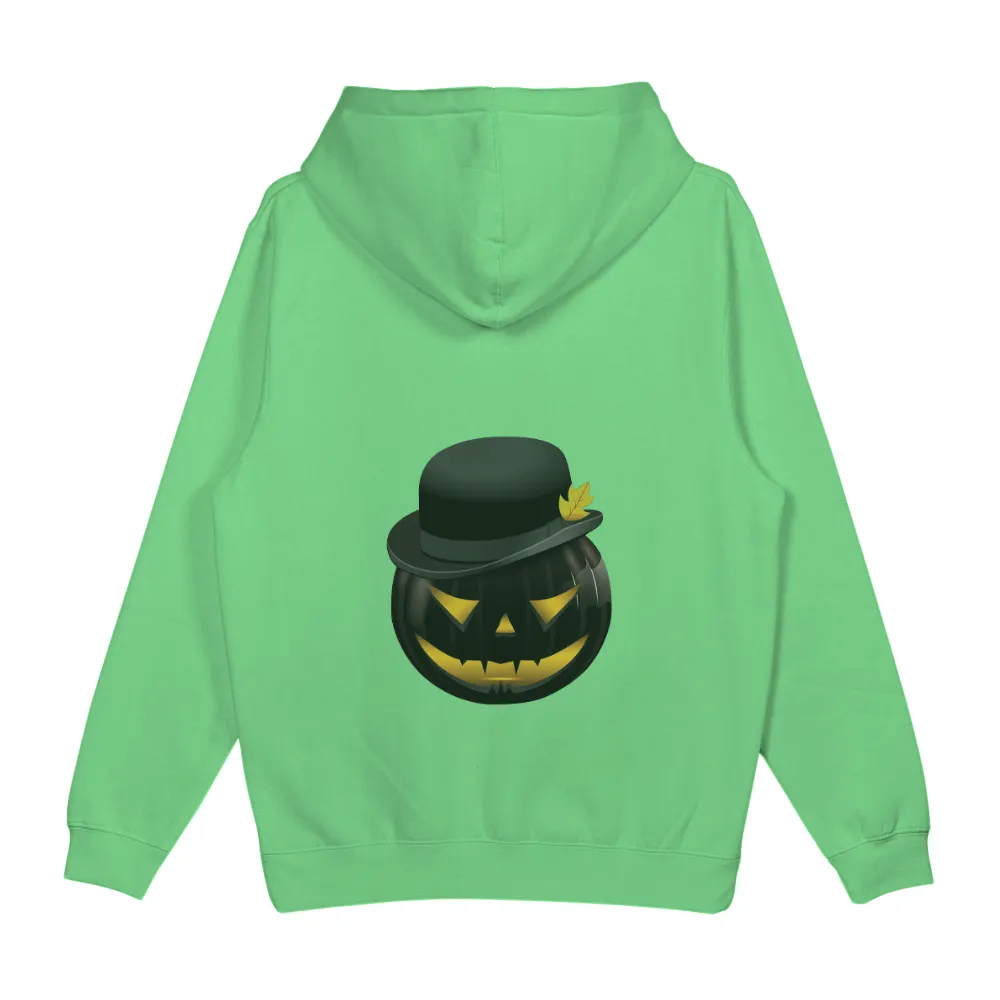 Tee Shirts Printed: Stylish Pumpkin with Bowler Hat - Halloween Icon|bleached halloween shirts dollar tree