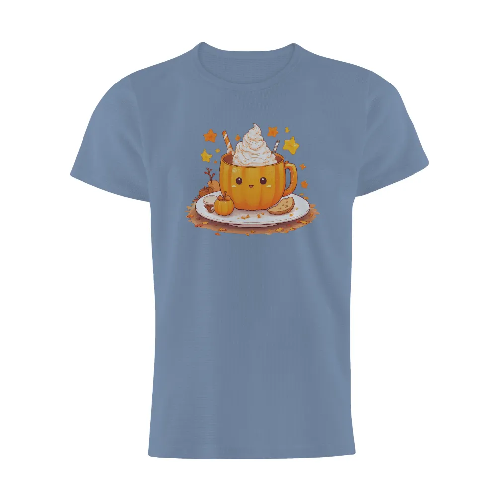 Pumpkin Spice Latte T-Shirts Design | Cozy Fall Vibes| Whipped cream on a pumpkin spice latte mug