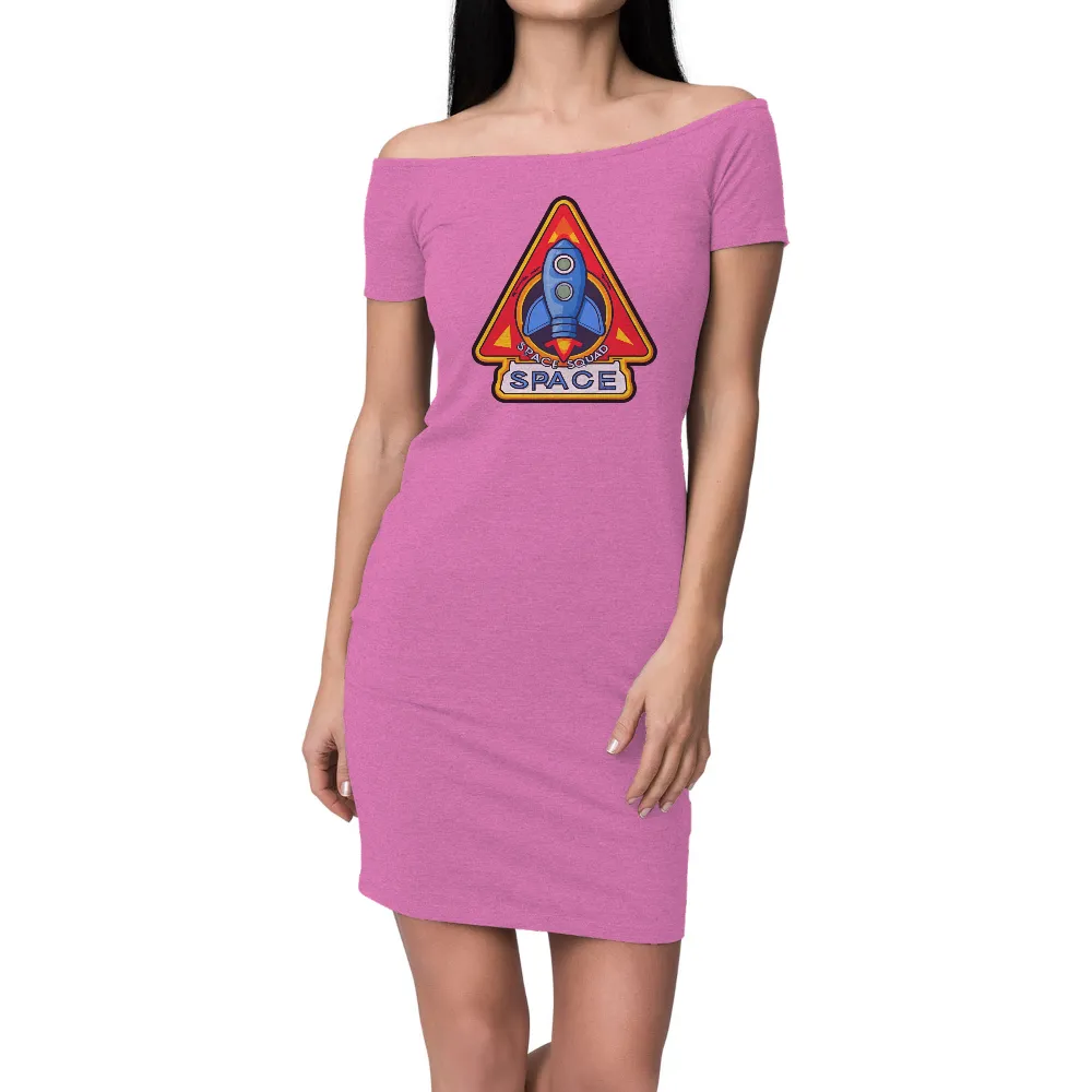 Tee Shirts Printed: Space Squad Adventure - Rocket, Exploration, Whimsical Design|rick and morty personal space t shirt