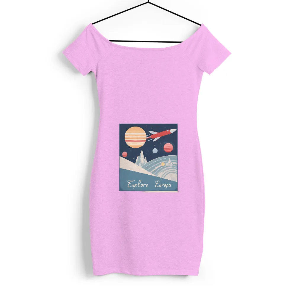 T-Shirts Design: Explore Europa - Vintage Space Adventure|t and a vintage