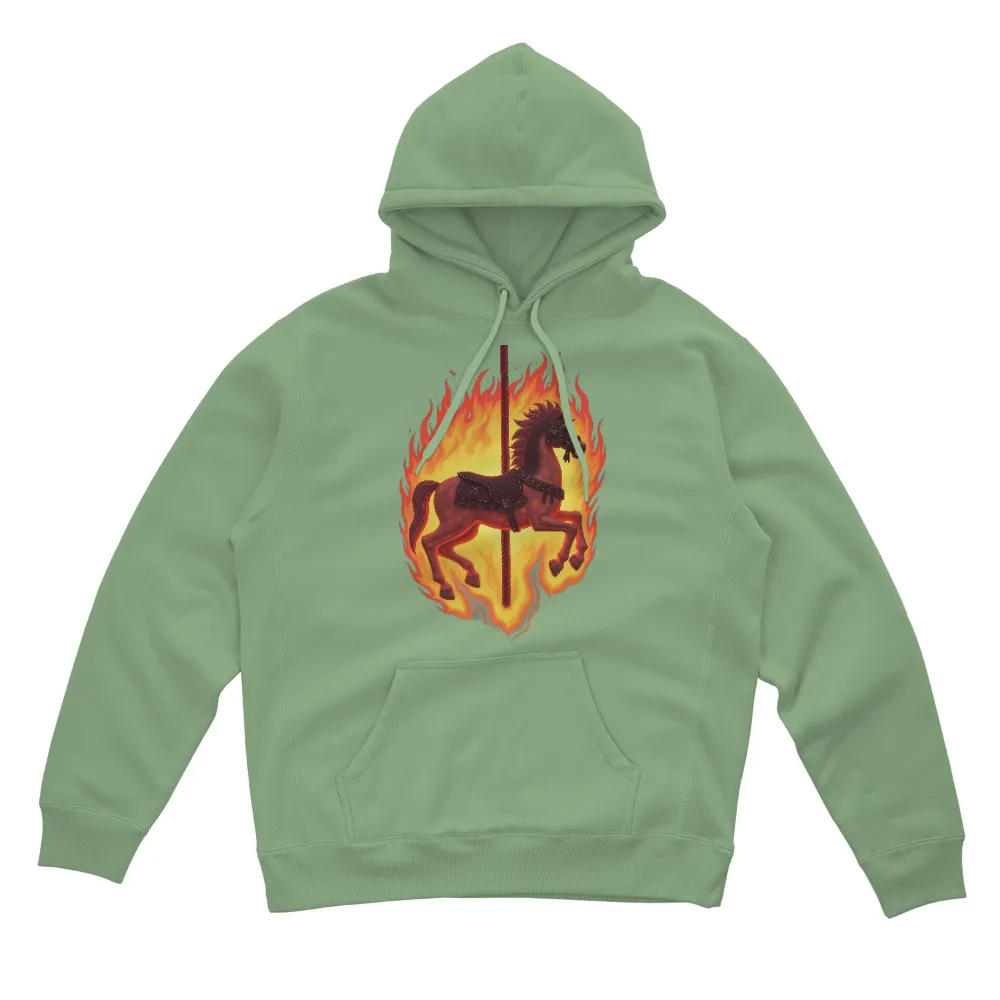 T-Shirts Custom: Carousel Horse on Fire - Artistic Design|bloody mary shirt spirit halloween