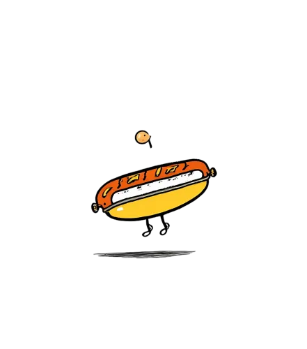 TShirt Printing: Whimsical Hot Dog Adventure - Funny & Quirky Design