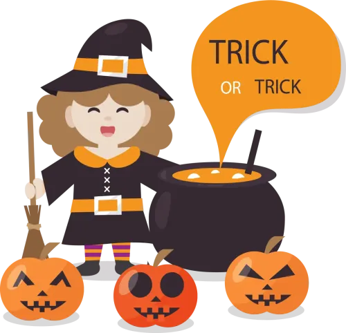 Shirts Graphic Tees: Witchy Halloween Spirit with Trick or Trick