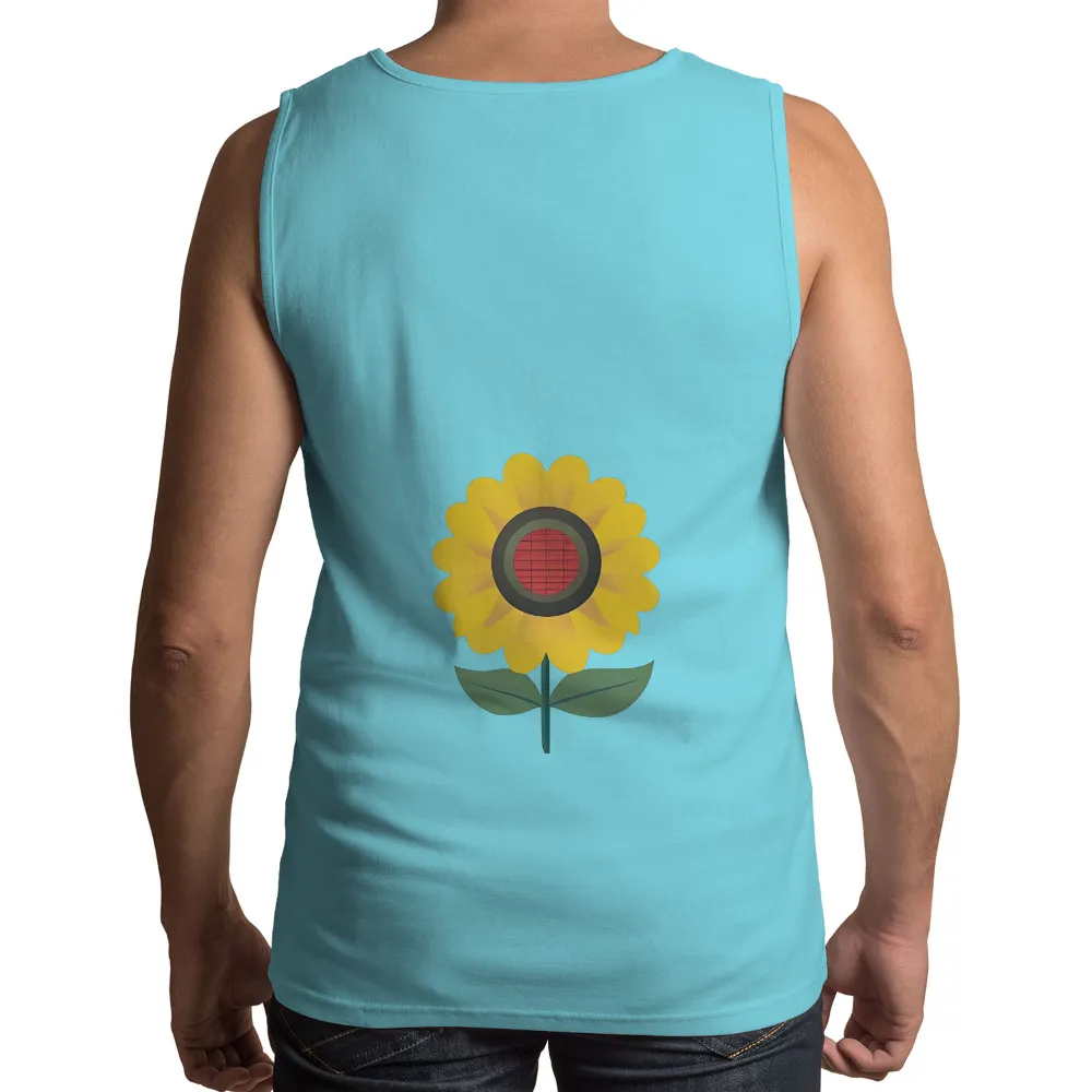 Graphic Tees: Sunflower Grid - Nature Meets Technology|unique superhero t shirts