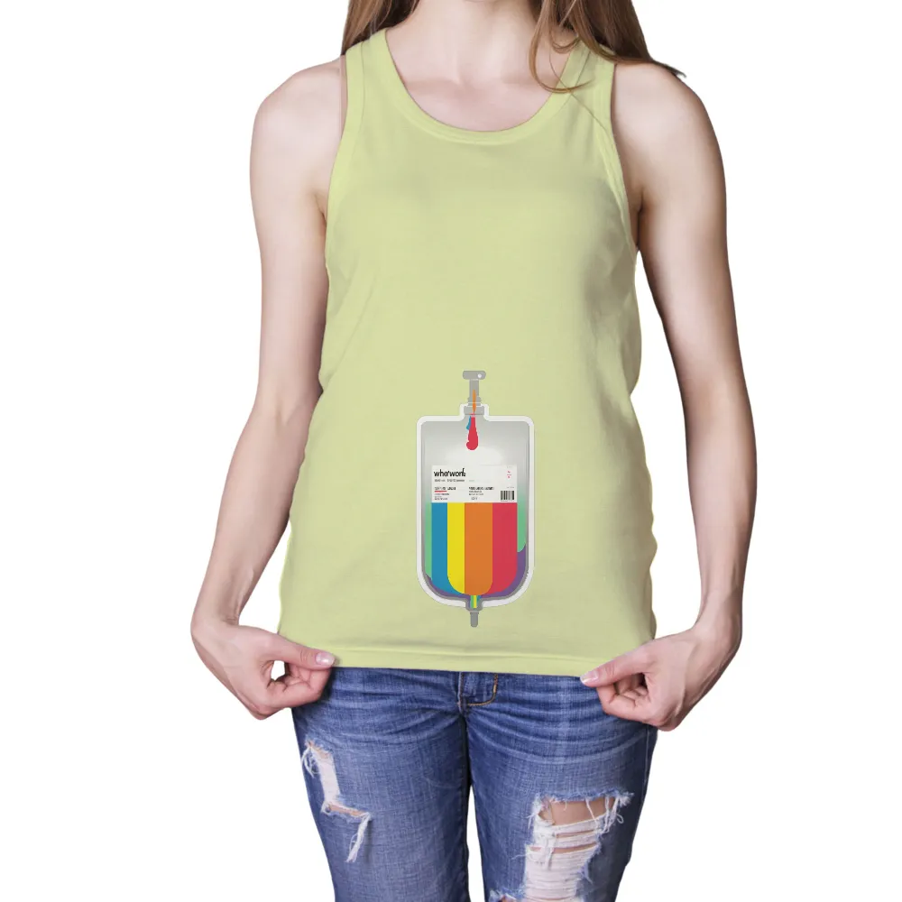 Celebrate Diversity with Our Vibrant Rainbow Blood Bag Design|modern family dylan v neck t shirts