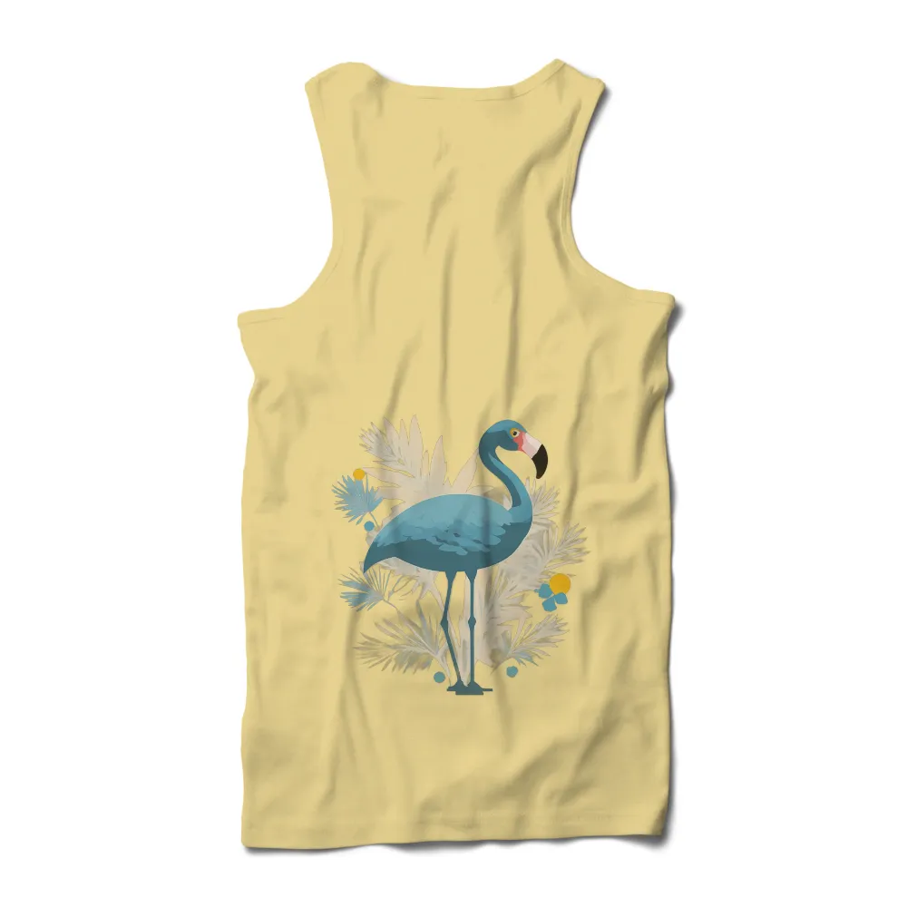 Customized Tee Shirts: Blue Flamingo - Nature's Elegance|t shirt painting on nature