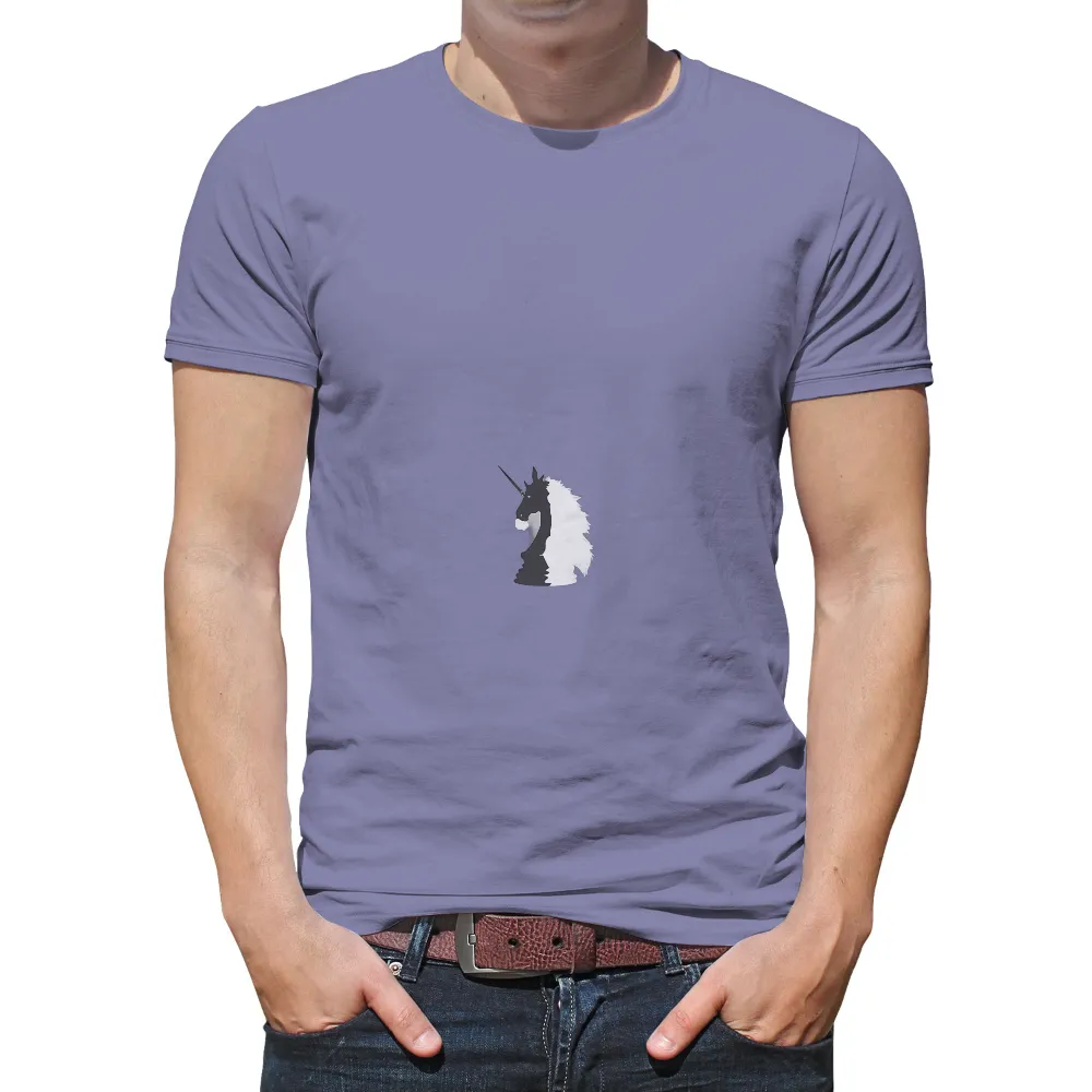 Mythical Unicorn Design: Striking Black and White Minimalist Art|roblox t shirt black and white