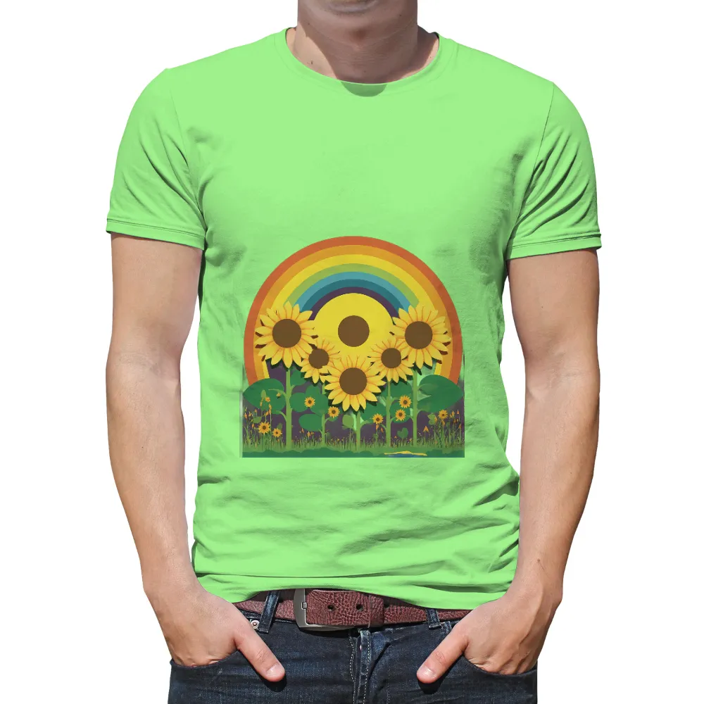 TShirt Printing: Sunflowers Under the Rainbow - Artistic Designs|obey rainbow shirt