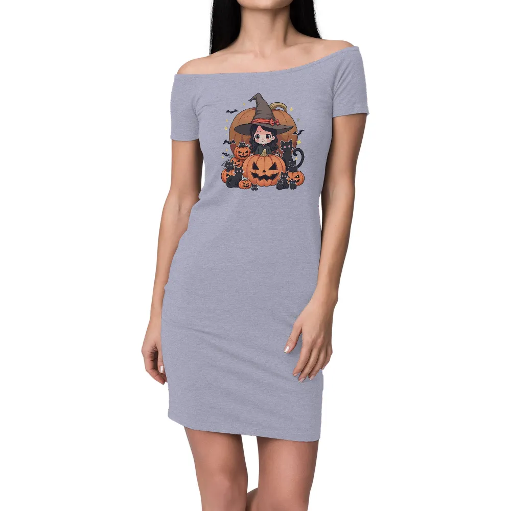 T-Shirts Pattern: Whimsical Witch and Halloween Pumpkins|nhl opening night