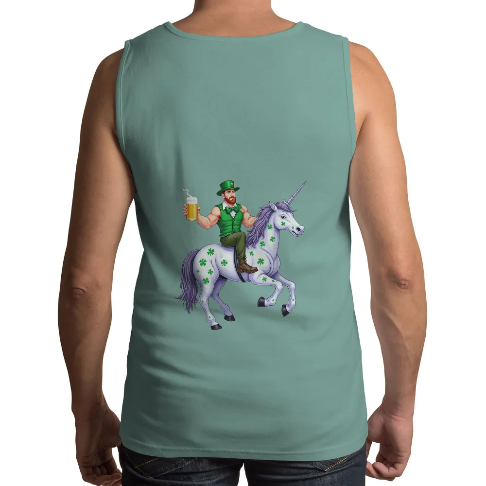 Tee Shirts Printed: Celebrate St. Patrick's Day with Unicorn Magic| unicorn with shamrocks