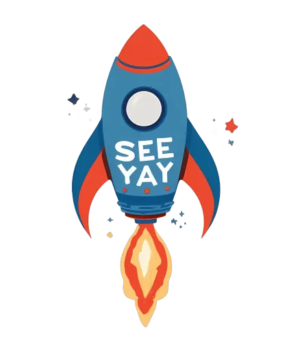 TShirt Design: Blast Off with SEE YAY Rocket