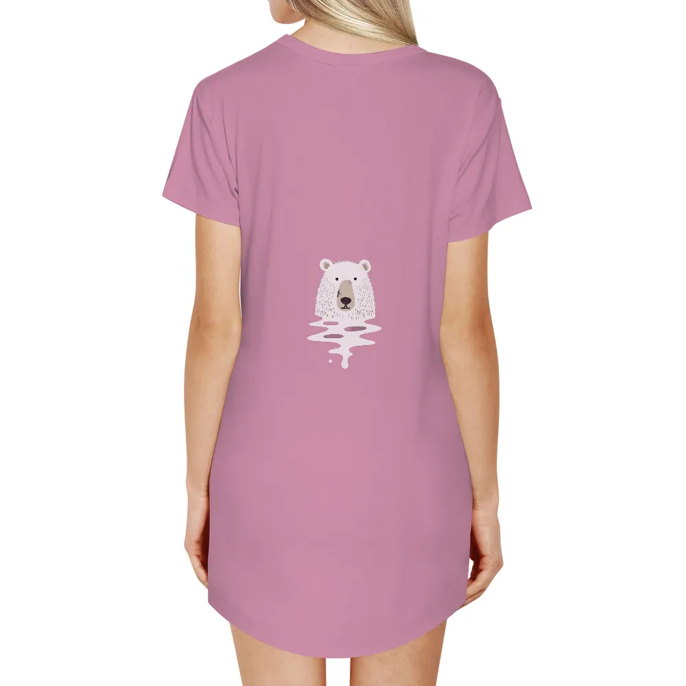 Customized Tee Shirts: Polar Bear Reflection - Artistic Design|chicken shirt i may look calm