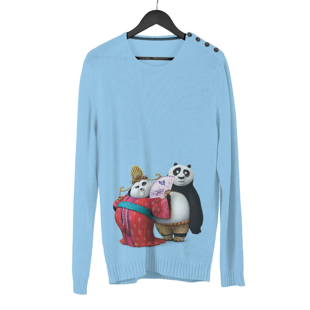 Graphic Tees: Pandas in Harmony - Artistic Designs|sun protective shirts for the beach