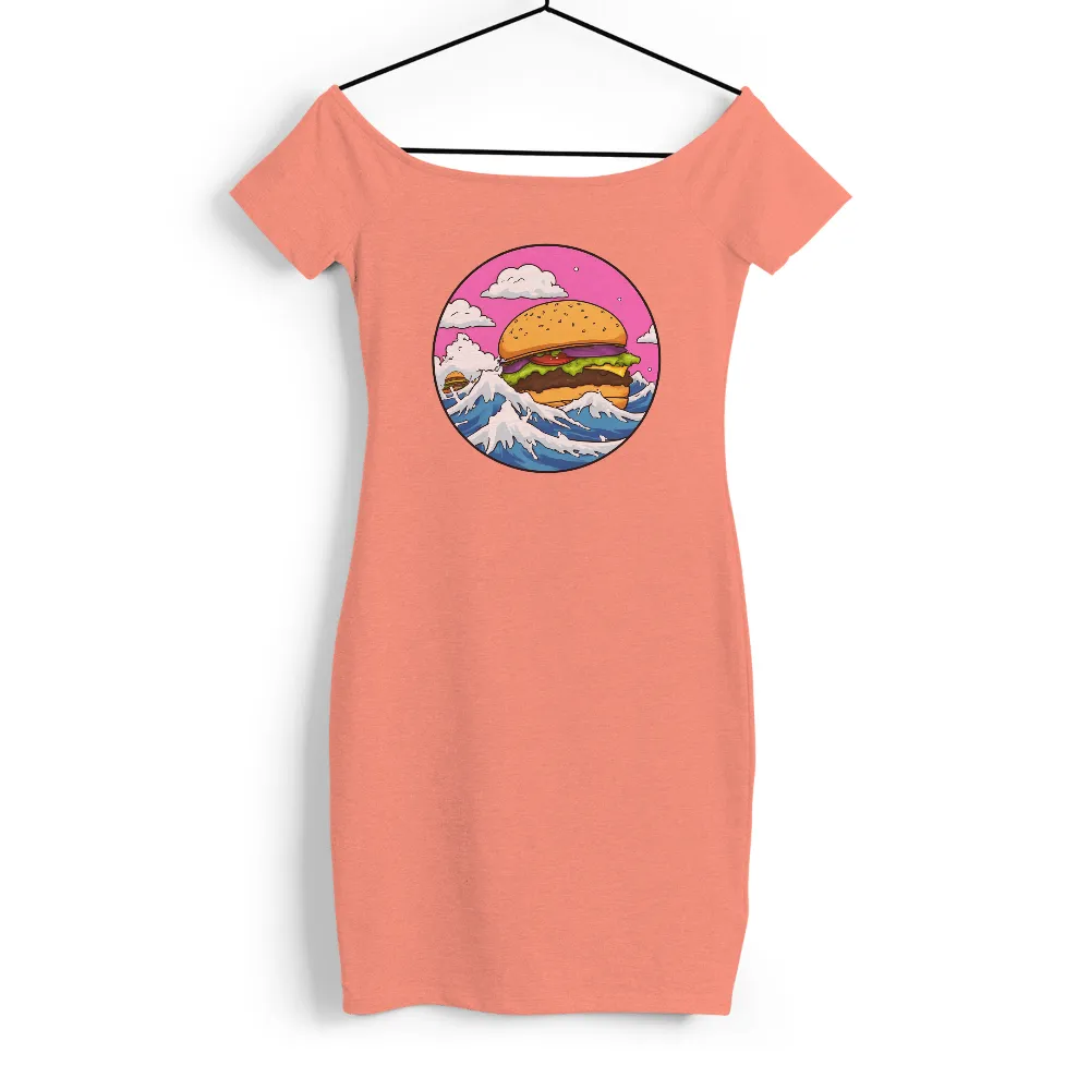 Shirts Graphic Tees: Burger Waves - Funny & Whimsical Food Art|fantasy football goat shirt