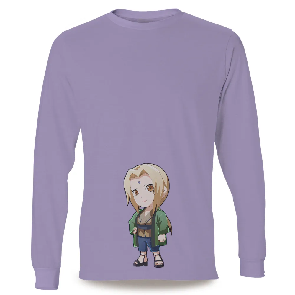 Anime Character T-Shirt Printing: Strength and Resolve|blue shirt cartoon character