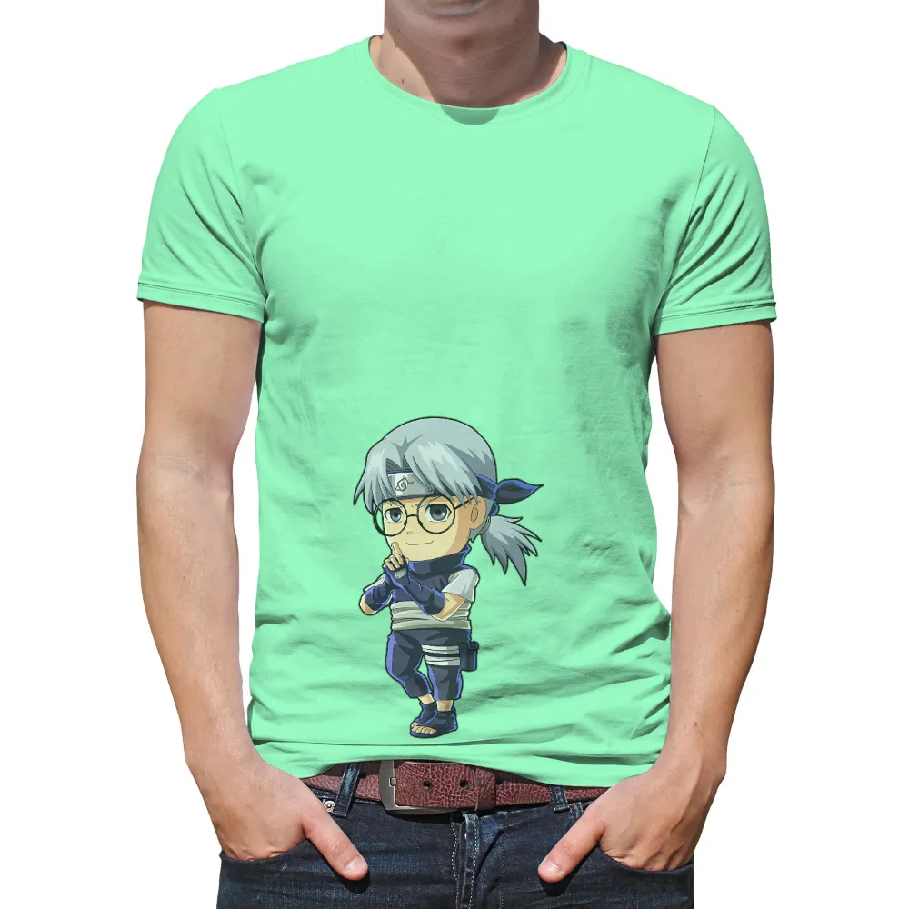 TShirt Design: Hikari - Anime Ninja with a Thoughtful Pose|roblox t shirt ninja black