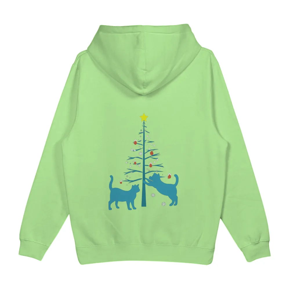 T-Shirts Design: Whimsical Cats Decorating a Festive Christmas Tree|simply southern christmas shirts 2022