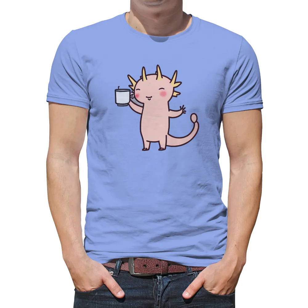 TShirt Design: Whimsical Dragon with a Glass of Milk|t shirt for summer for men