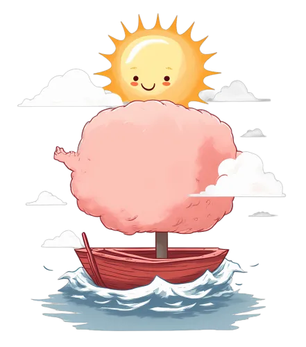 Graphic Tees: Whimsical Cotton Candy Tree on a Boat