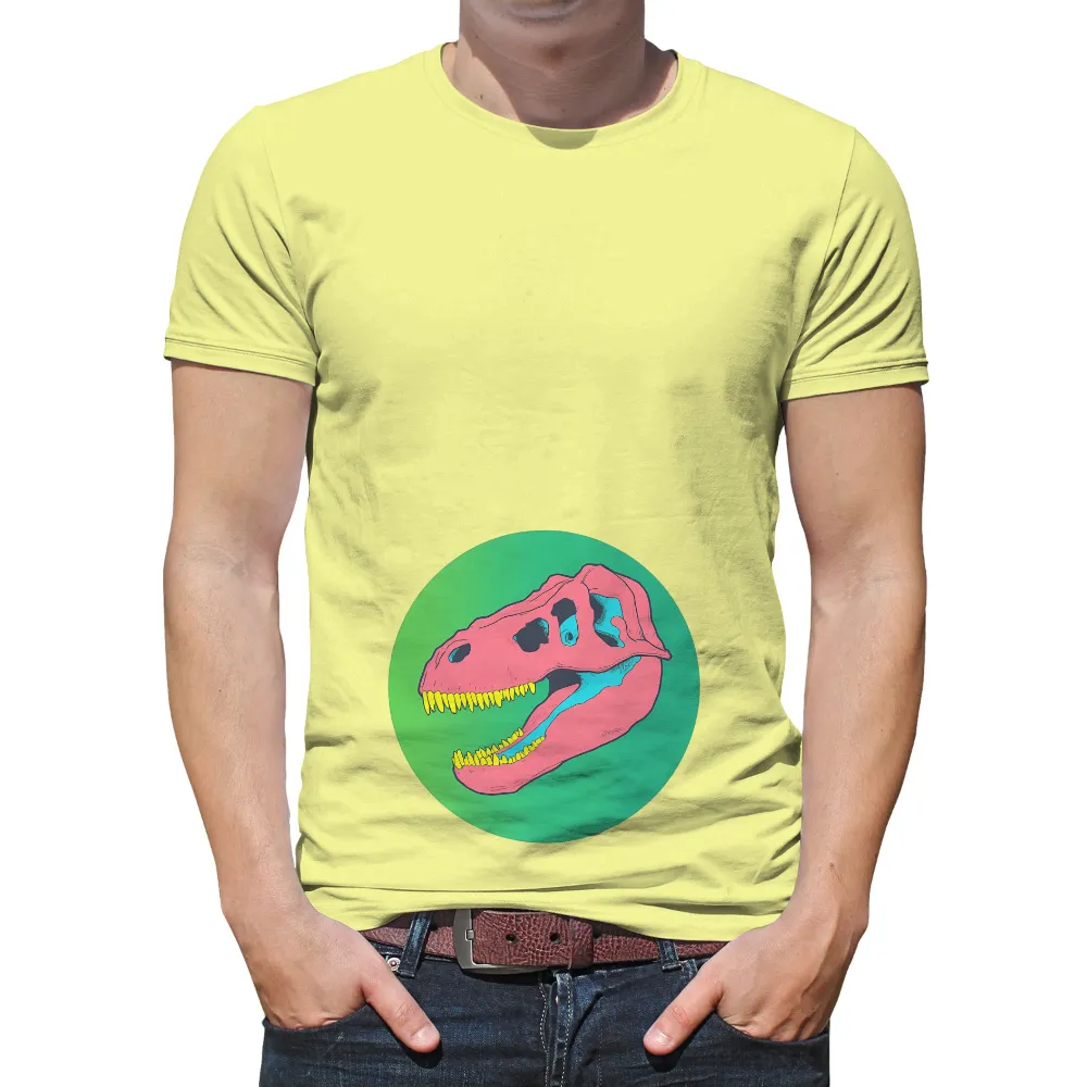 Dinosaur Skull Retro Pop Art: A Vibrant Prehistoric Design|roblox skull t shirt