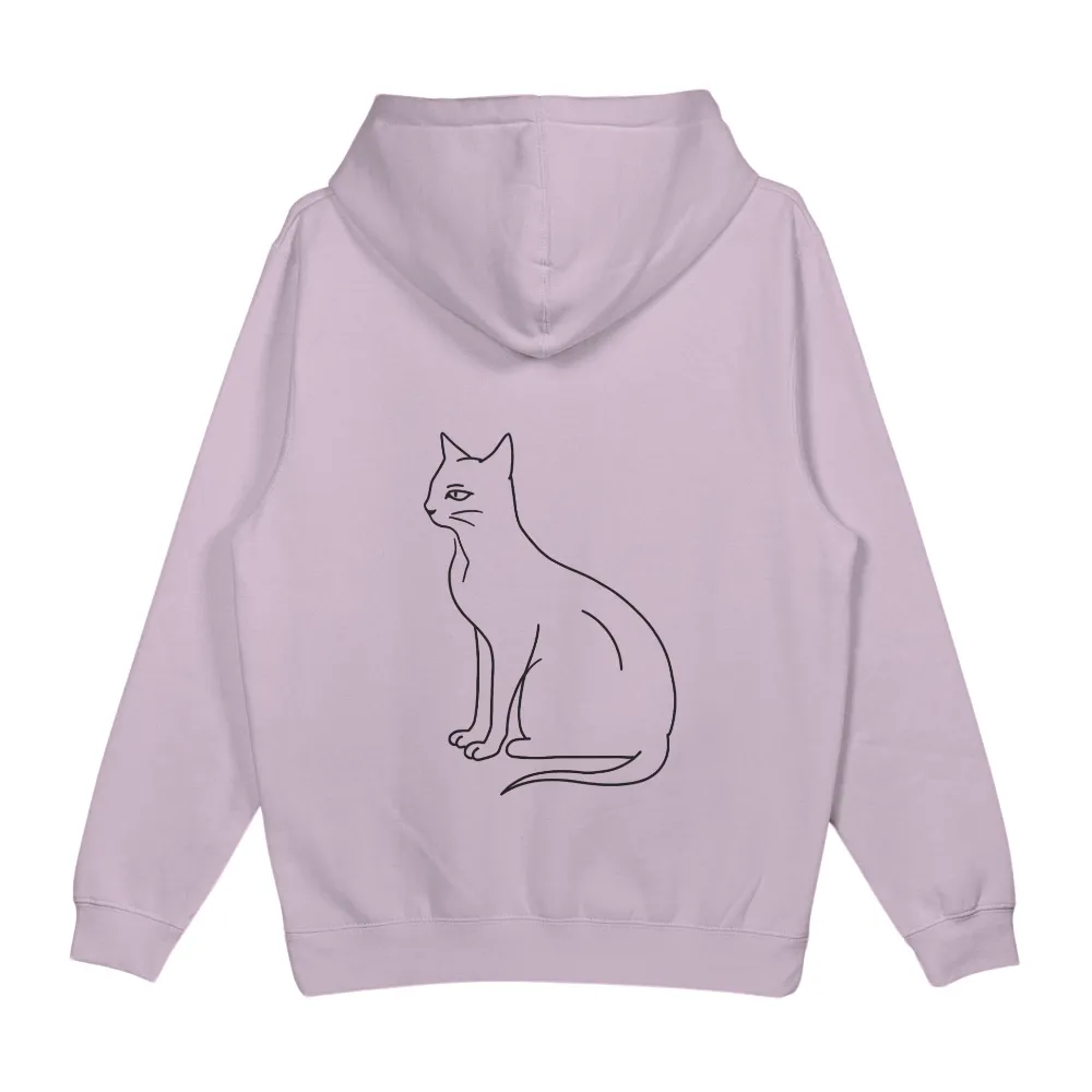 TShirt Printing: Elegant Cat Silhouette - Minimalist Art|Single continuous line silhouette of a cat