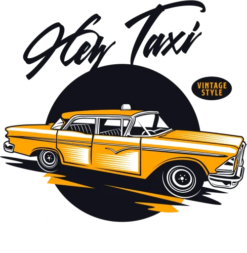 Tee Shirt Printing: Vintage Taxi - Driving Us Home