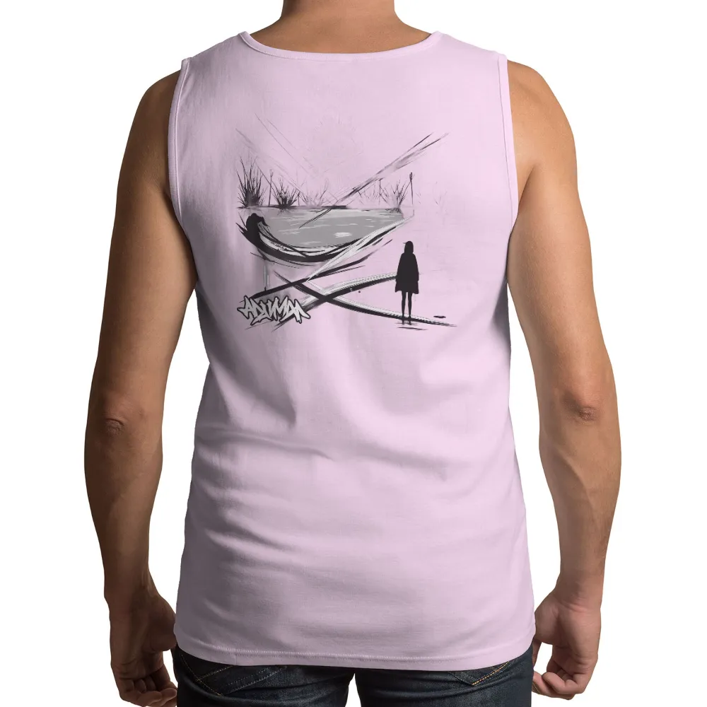 Shirts Graphic Tees: Luna's Mysterious Pond - Artistic Reflections|reflection t shirt butterfly