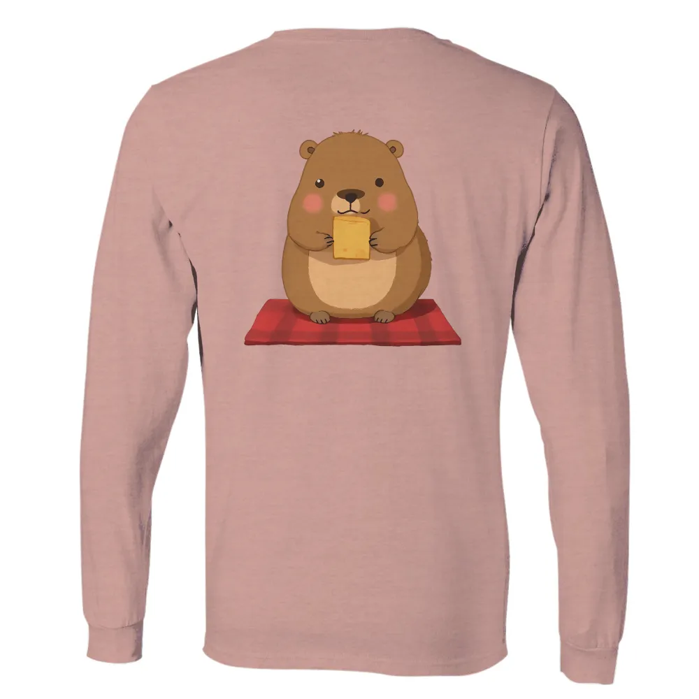 TShirt Printing: Hazel the Hamster Enjoys Cheese - Minimalist Design|cute easter shirts women