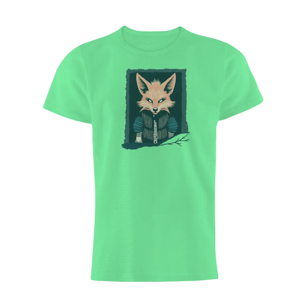 TShirt Printing: Fox and Book - Knowledge and Wisdom| Deep blue background