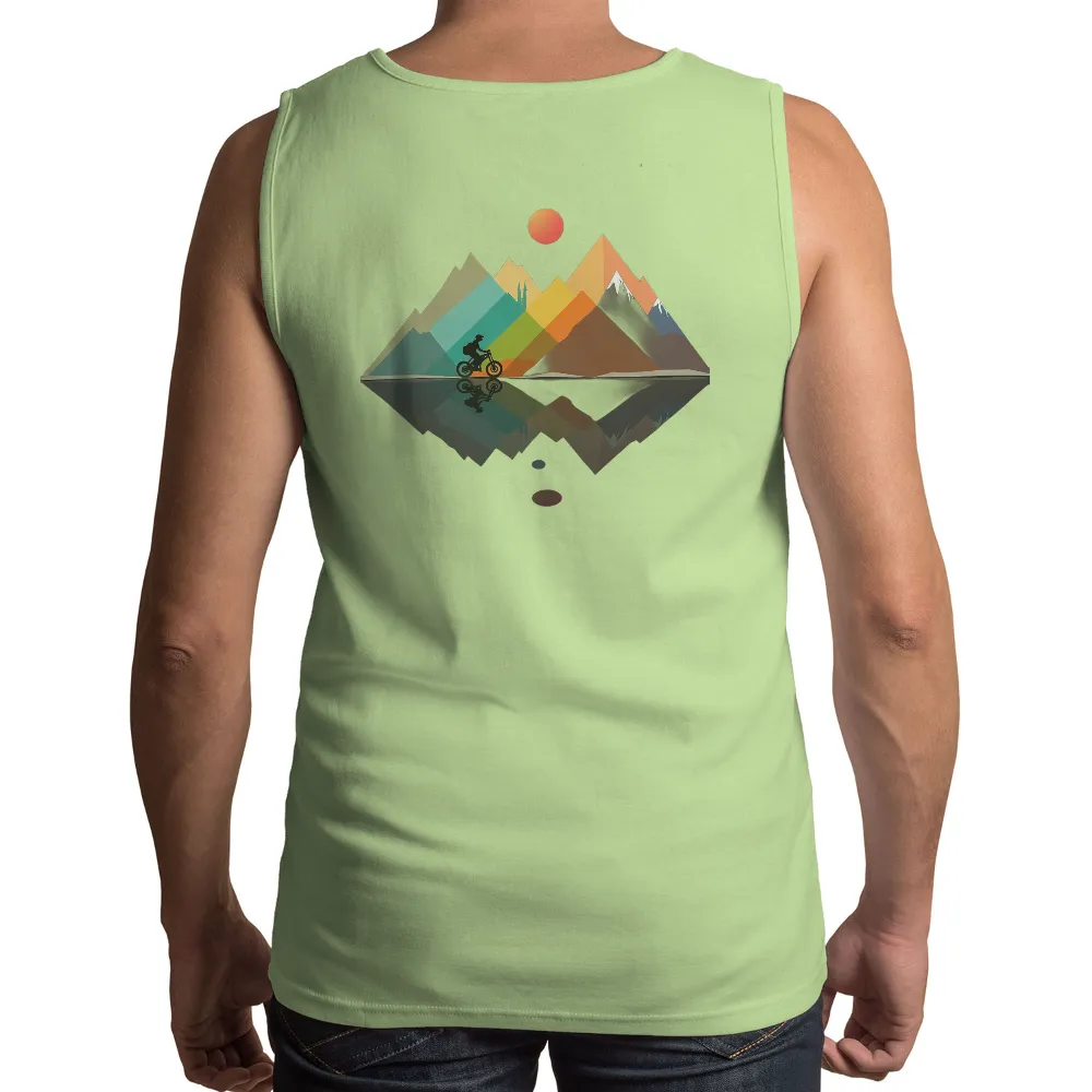 T-Shirts Design: Mountain Biking Adventure with Sunrise Reflection|freedom celtics jersey