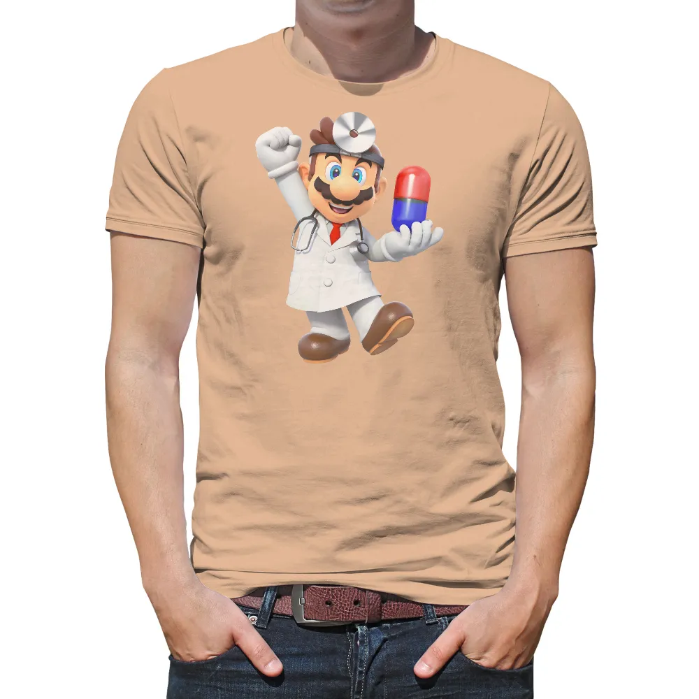 Custom Tee Shirts: Dr. Mario - Fun and Health|mario flip sequin shirt