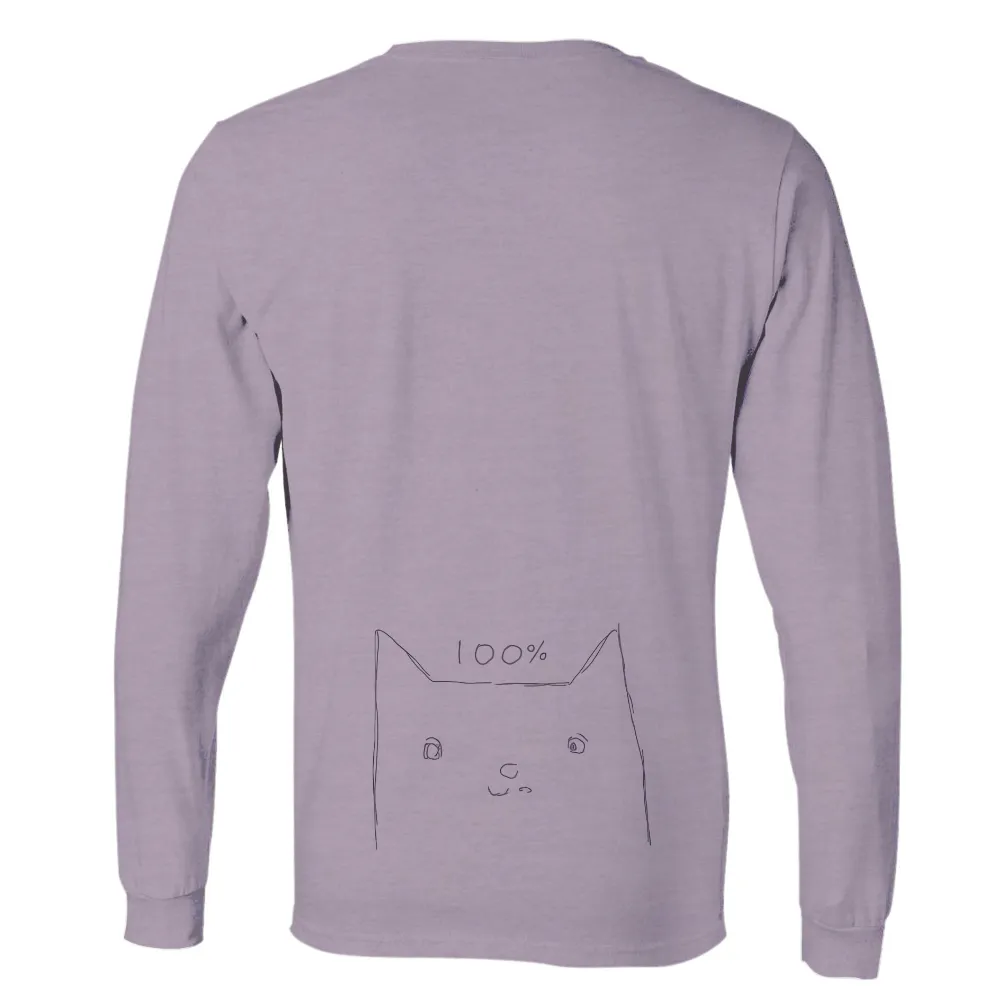 TShirt Printing: Whiskers' 100% Confidence - Funny Cat Design|gildan neon blue t shirt