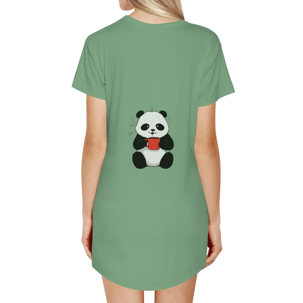 Graphic Tees: Pandy's Morning Coffee - Cute Panda Design|cute easter tees