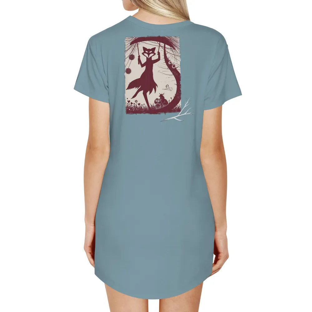 Graphic Tees: Enchanting Fox Swing in a Secret Garden| secret garden