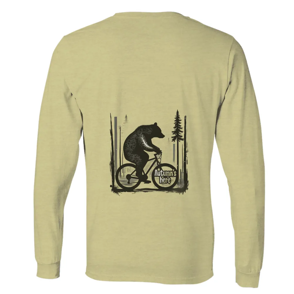 TShirt Printing: Autumn's Here - Bear on Bicycle Adventure|kansas city chiefs slogan 2022