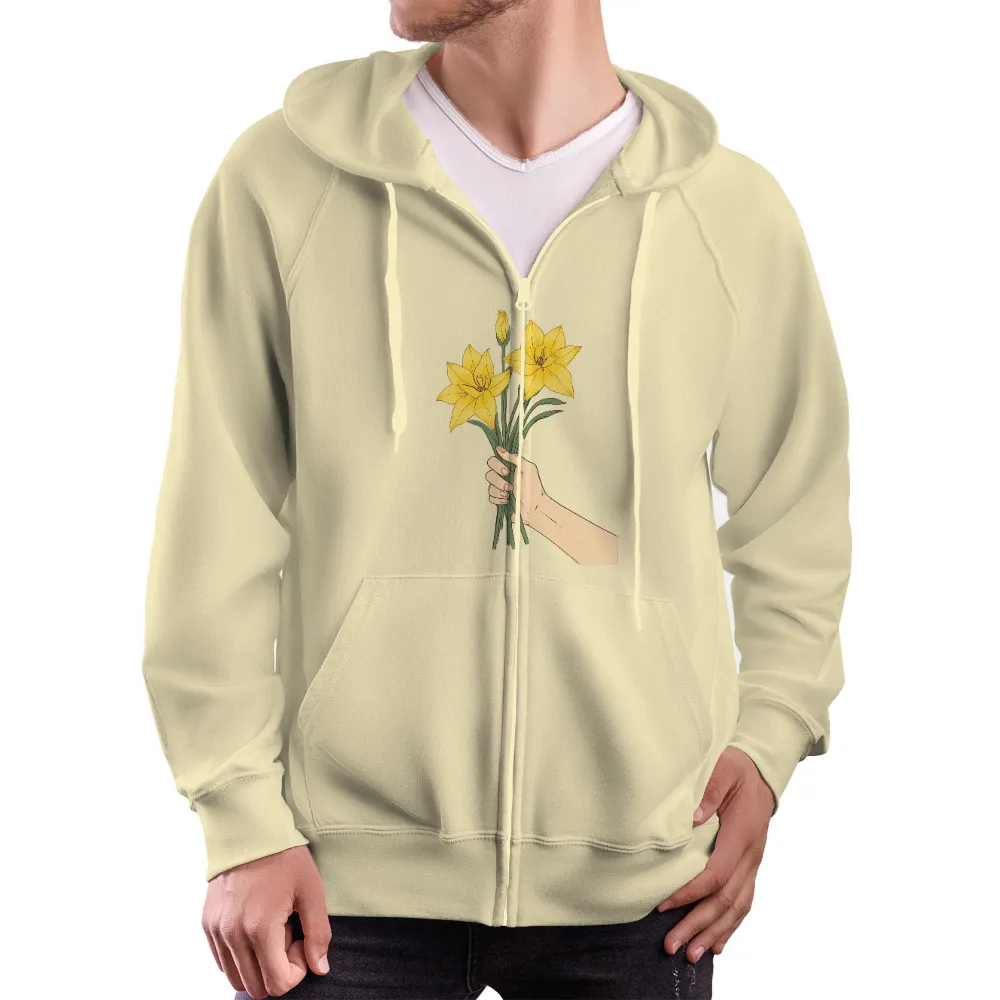 T-Shirts Custom: Yellow Lilies of Hope|take my hand 5sos merch