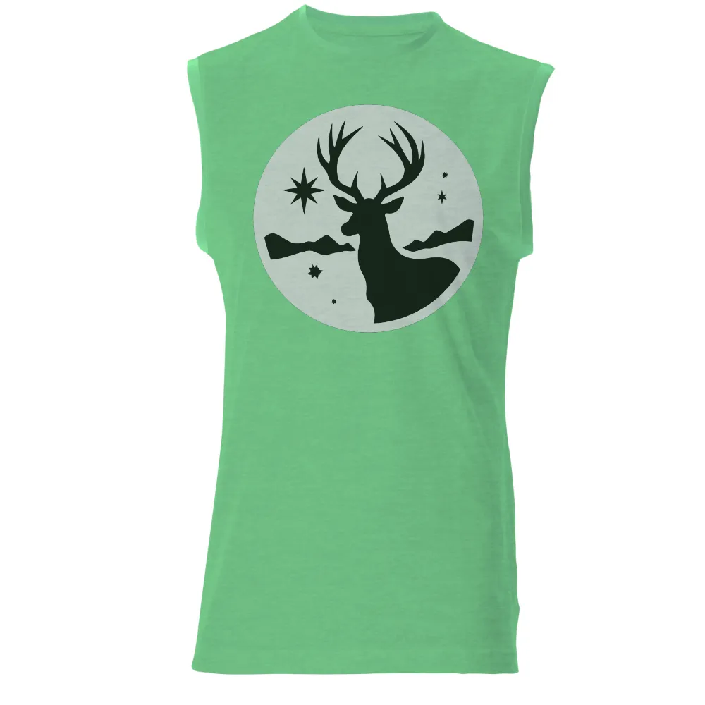 Nature-Inspired Design: Deer, Mountains, Stars, and Serenity|t shirt painting on nature