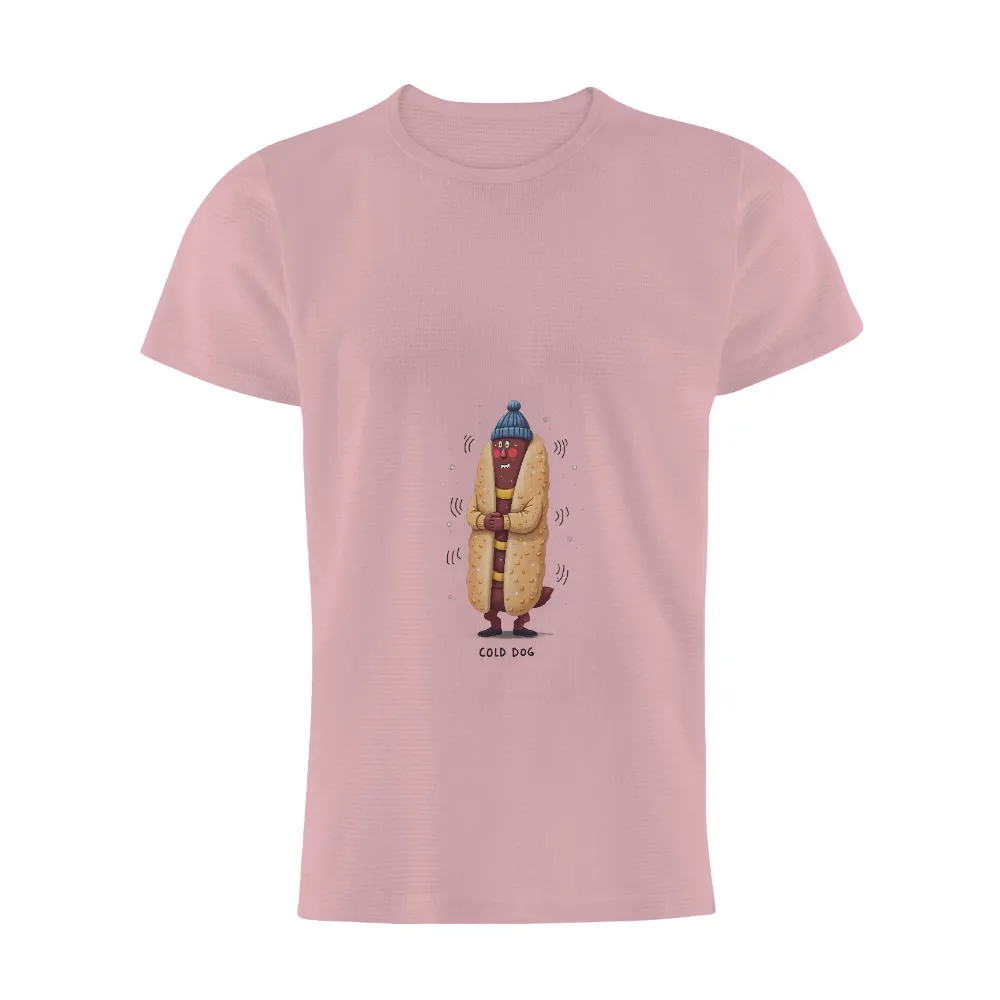 Shirts Graphic Tees: Cold Dog - Winter Warmth with Quirky Charm|only ny hot dog shirt