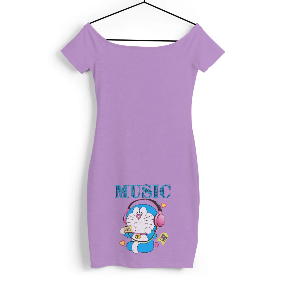 Tee Shirt Printing: Doraemon's Musical Adventure - Anime, Music, Futuristic|acnh music fest shirt