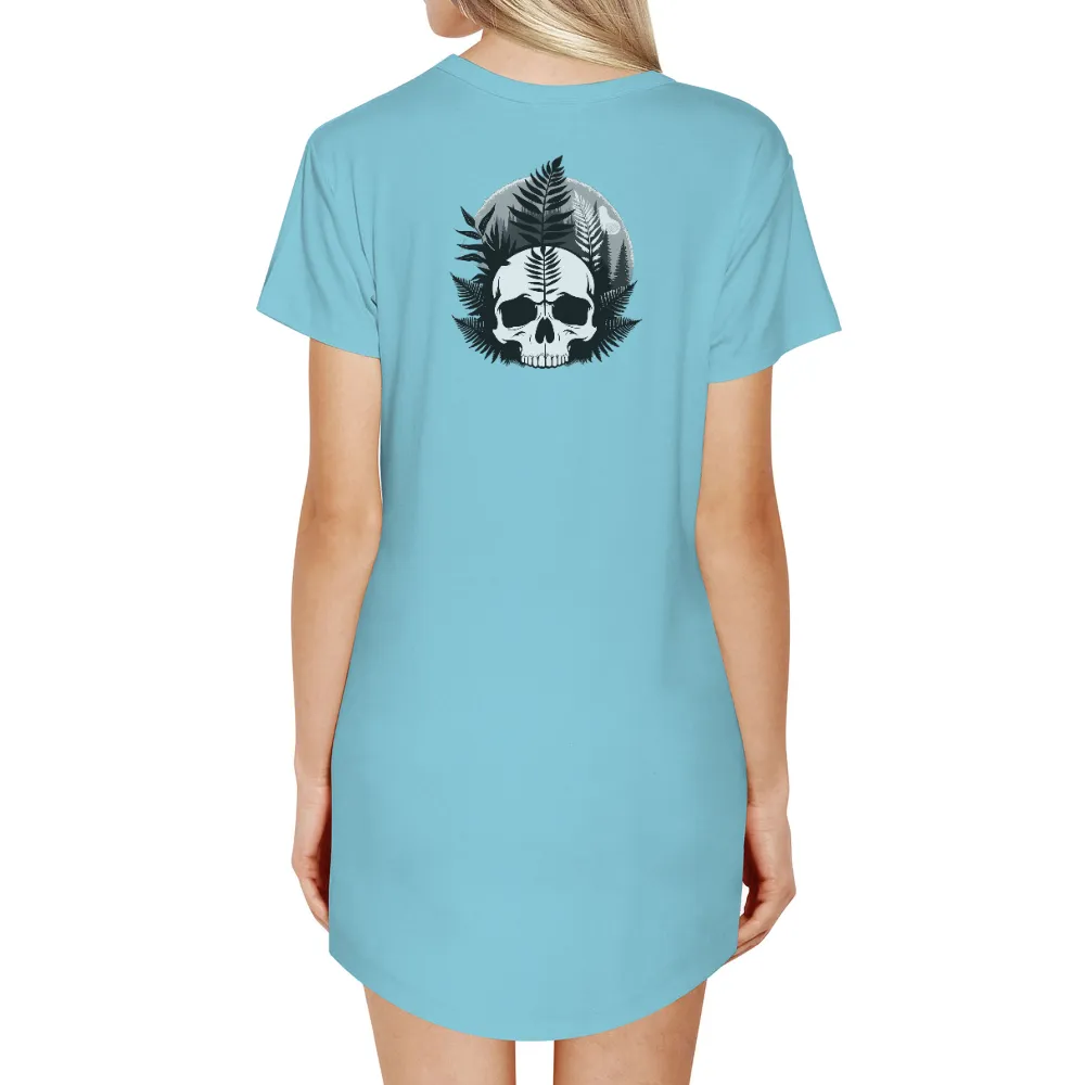 Graphic Tees: Nature's Cycle - Skull and Ferns Design|animal crossing skull shirt