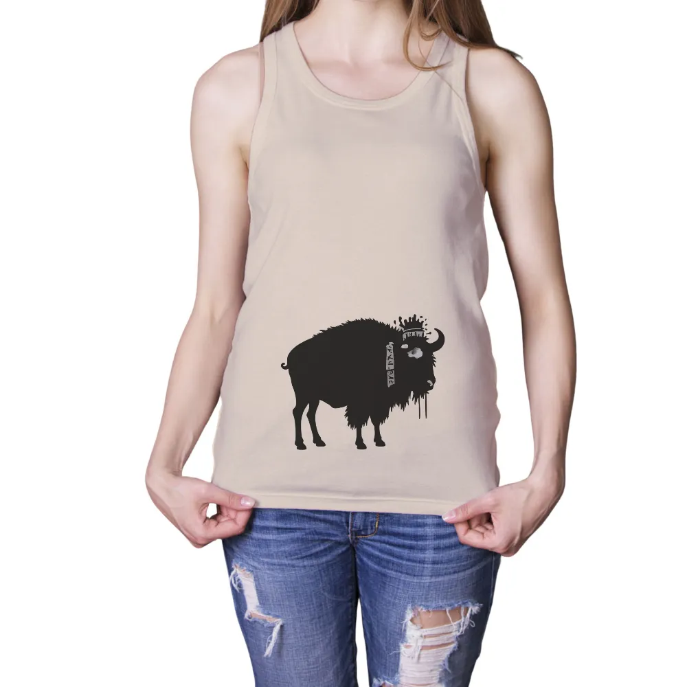 Customized Tee Shirts: Bison Guardian - Artistic Designs|strength camp shirt