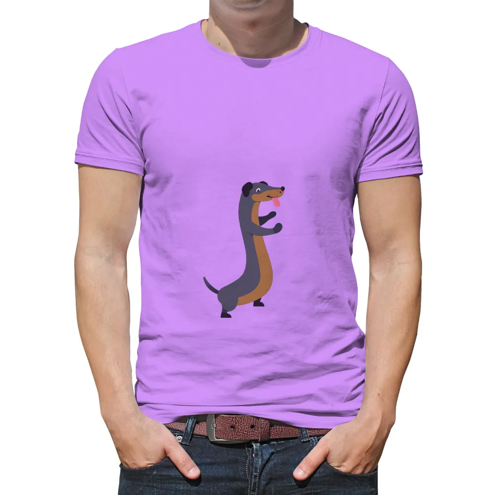 Custom T-Shirt Printing: Embrace Joy with Max the Playful Dachshund|Happiness-themed dachshund