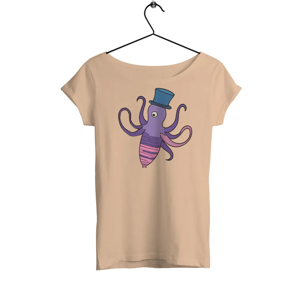 Tee Shirts Printed: Dapper Octopus in Top Hat - Funny & Quirky Design|miller lite moon vintage wash tee