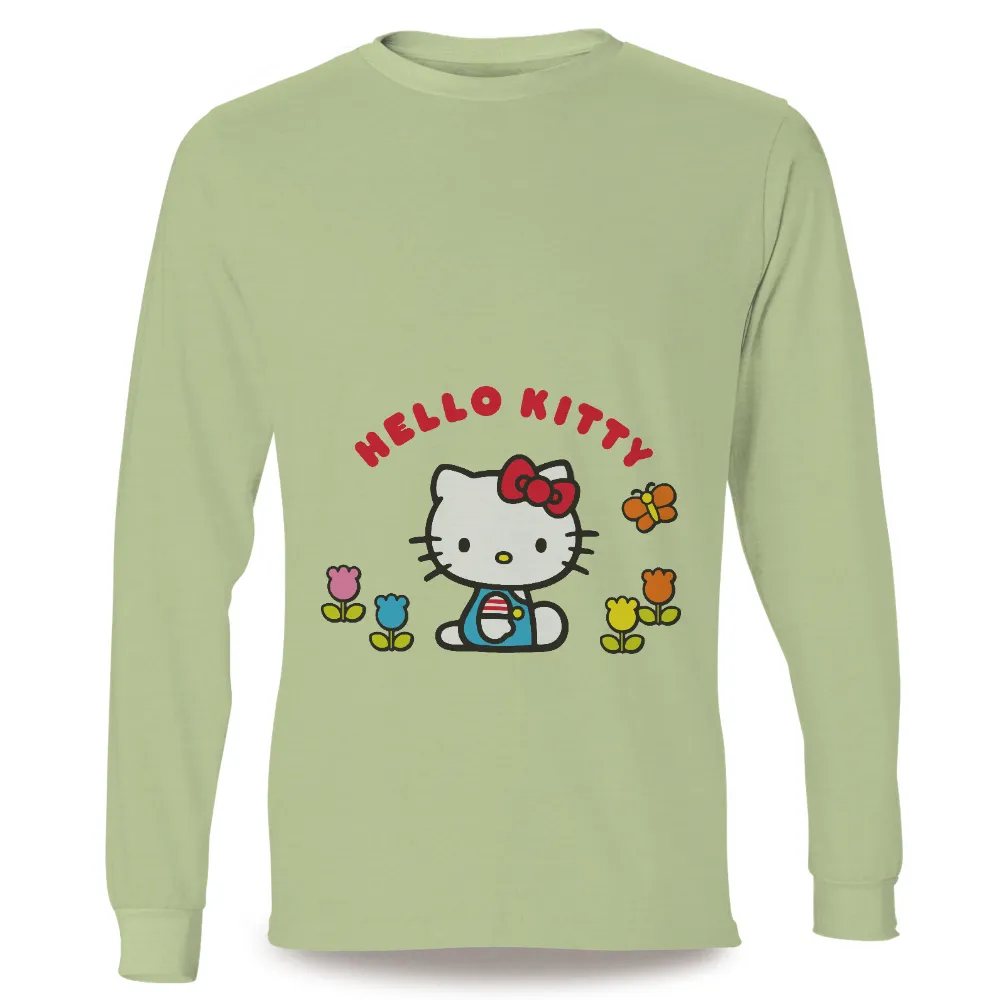 T-Shirts Custom: Spread Joy with Kitty's Whimsical Garden Design|kindred butterfly sleeve shirt