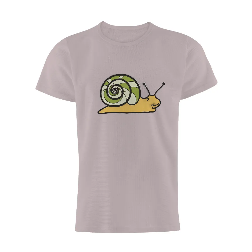 T-Shirt Printing: Swirl the Snail - Artistic Spirals of Growth|mens black and neon green shirt