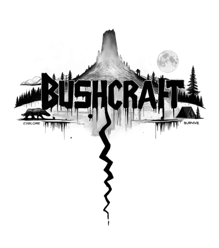 Bushcraft TShirt Design: Explore the Wilderness Under the Full Moon