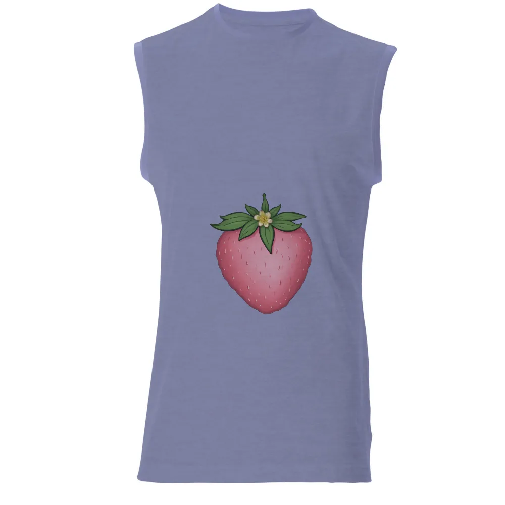 TShirt Design: Vibrant Pink Strawberry with Yellow Flower|tom nook leaf shirt