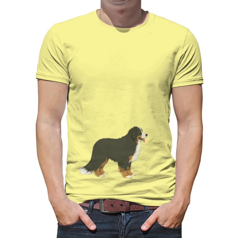 T-Shirts Design: Bruno the Loyal Bernese Mountain Dog|dri fit sun protection