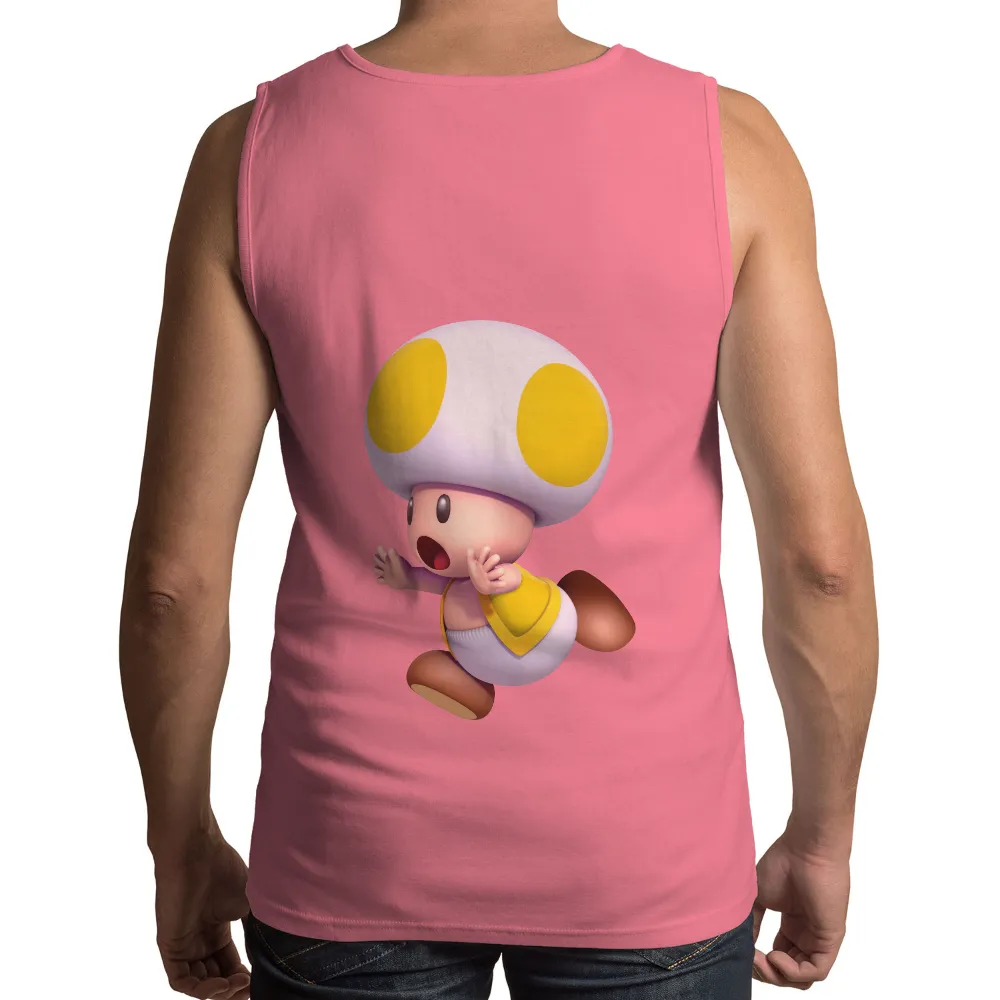 Custom T-Shirt Printing: Toad's Surprised Energy - Gaming Nostalgia|patent pending mario shirt